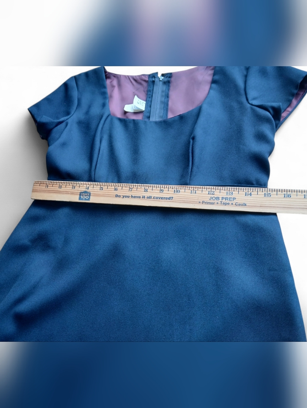 IGLWU Vintage Women's Size Small Navy Fit-and-Flare Dress with Purple Lining - Picture 9 of 15